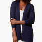 Karen Scott Cardigan Pointelle-Knit Feminino Azul Marinho Tamanho P