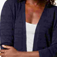 Karen Scott Cardigan Pointelle-Knit Feminino Azul Marinho Tamanho P