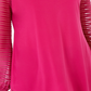 Blusa feminina com manga bufante JM Collection, rosa, tamanho médio