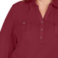 Polo Karen Scott Plus Size de Algodão Manga 3/4 Feminina Vermelha Tamanho 0X