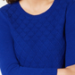 Karen Scott Suéter Feminino de Tricô com Cabo Diamante Azul Tamanho X-G