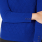Karen Scott Suéter Feminino de Tricô com Cabo Diamante Azul Tamanho X-G