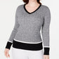 Karen Scott Suéter Teresa Cotton Colorblock Feminino Preto Tamanho X-G
