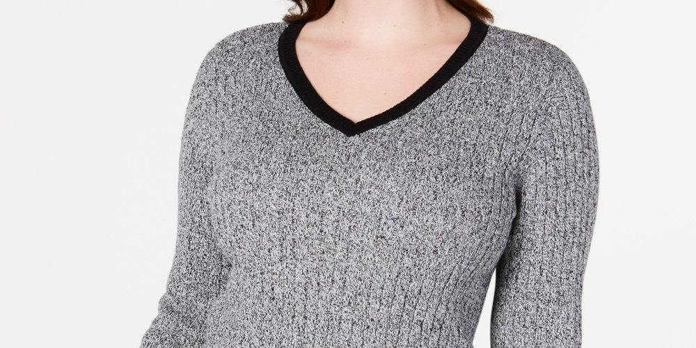 Karen Scott Suéter Teresa Cotton Colorblock Feminino Preto Tamanho X-G