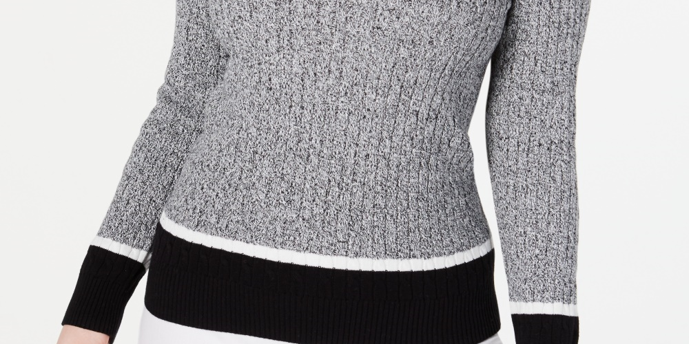 Karen Scott Suéter Teresa Cotton Colorblock Feminino Preto Tamanho X-G