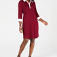 Vestido-camisa de algodão com acabamento contrastante Karen Scott feminino, vermelho, tamanho PS