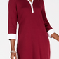 Vestido-camisa de algodão com acabamento contrastante Karen Scott feminino, vermelho, tamanho PS