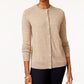Karen Scott Cardigan Feminino com Botões e Contas Marrom Tamanho Médio