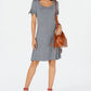 Vestido curto casual mesclado feminino Style &amp; Co, cinza, tamanho extragrande