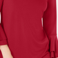 Charter Club Blusa Feminina Manga Sino com Decote em V Vermelho Tamanho XS