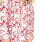 Blusa feminina Charter Club estampada com mangas enroladas em mistura de linho, vermelha, tamanho X-S