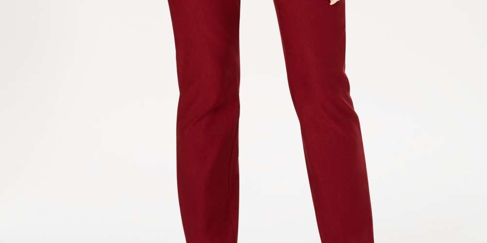 Calça feminina Charter Club Cambridge Skinny com controle de barriga, vinho, tamanho 6