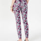 Calça jeans feminina estampada com controle de barriga Charter Club, azul, tamanho 12, pequena
