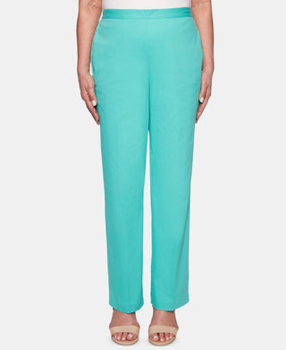 Calça feminina Alfred Dunner Coastal Drive Pull On Azul Tamanho -14