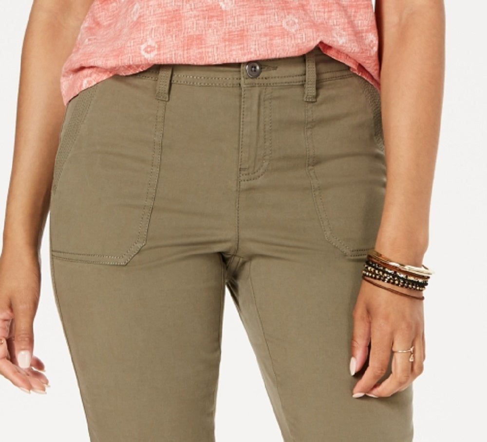 Calça Capri Feminina Utility Pocket, Verde, Tamanho 14 Petite, Estilo &amp; Co
