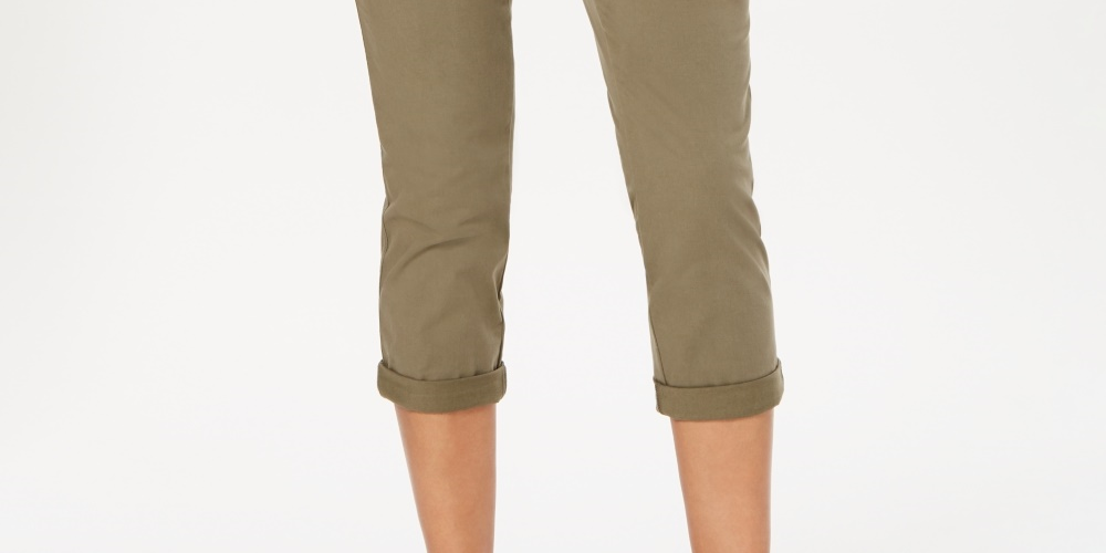 Calça Capri Feminina Utility Pocket, Verde, Tamanho 14 Petite, Estilo &amp; Co