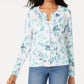 Cardigan feminino com estampa floral Charter Club cinza tamanho XX-G