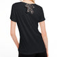 Camiseta feminina lisa com amarração nas costas Maison Jules, preta, tamanho extragrande