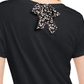 Camiseta feminina lisa com amarração nas costas Maison Jules, preta, tamanho extragrande