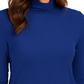 Blusa feminina Charter Club com gola alta canelada mesclada, azul, tamanho grande