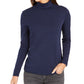 Camiseta feminina de gola alta Pima Charter Club, azul, tamanho extragrande