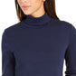 Camiseta feminina de gola alta Pima Charter Club, azul, tamanho extragrande