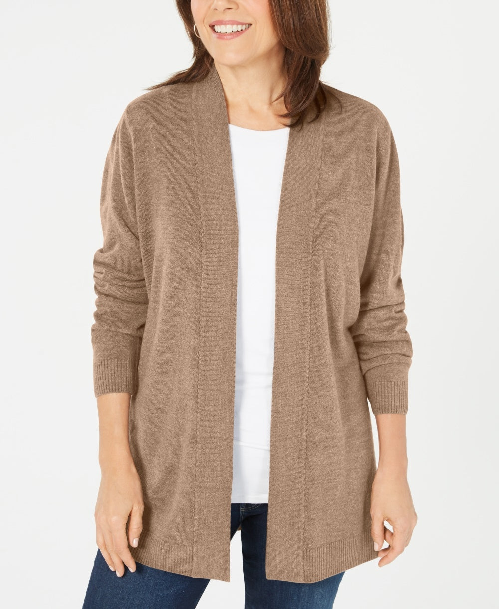 Karen Scott Cardigan Feminino Manga Longa Frente Aberta Marrom Tamanho XS