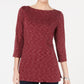 Karen Scott Blusa Feminina Gola Canoa Space Dyed Vermelha Tamanho X-G