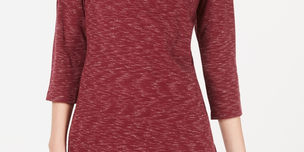 Karen Scott Blusa Feminina Gola Canoa Space Dyed Vermelha Tamanho X-G