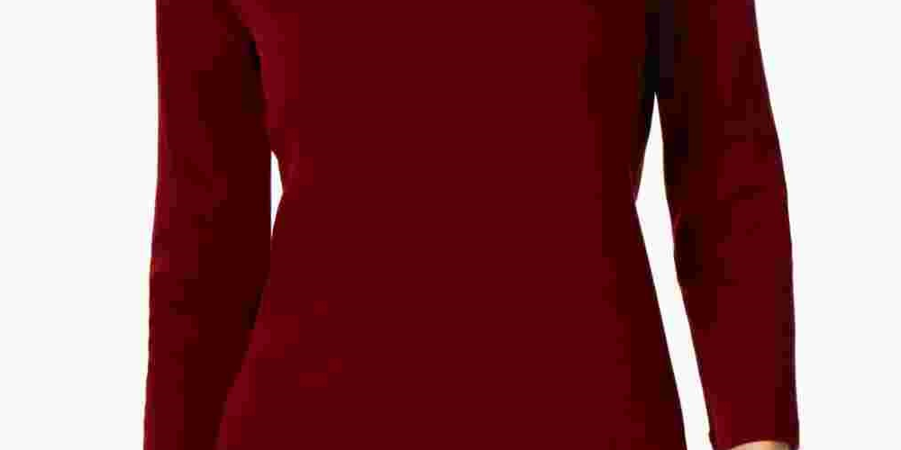 Charter Club Feminino Pima Algodão Botão Ombro Top Vermelho Tamanho PL