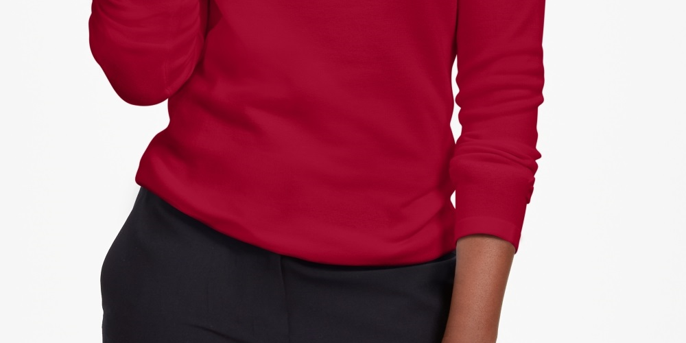 Karen Scott Suéter Feminino com Tachas e Gola Simulada Vermelho Tamanho XS