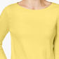 Blusa feminina Charter Club com botões e ombros de fora, amarela, tamanho P