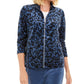 Jaqueta feminina estampada Karen Scott azul tamanho X-S