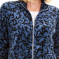 Jaqueta feminina estampada Karen Scott azul tamanho X-S