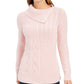 Suéter feminino Charter Club com patchwork e gola assimétrica, rosa, tamanho grande