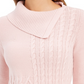 Suéter feminino Charter Club com patchwork e gola assimétrica, rosa, tamanho grande