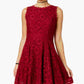 Vestido City Studios Junior's Lace Fit &amp; Flare Vermelho Tamanho 3