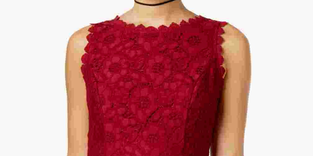 Vestido City Studios Junior's Lace Fit &amp; Flare Vermelho Tamanho 3