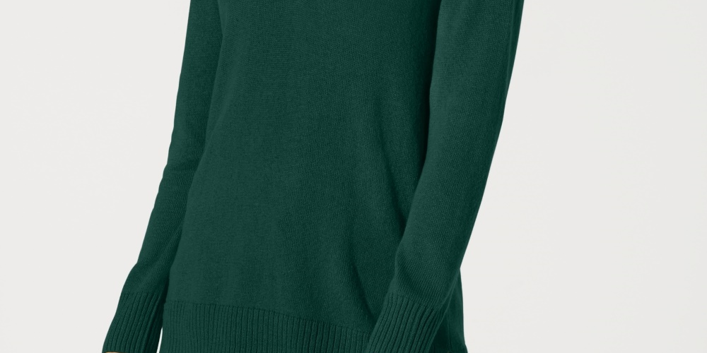 Karen Scott Suéter Feminino Gola V Sólida Verde Tamanho XS