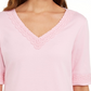 Blusa feminina Karen Scott com acabamento em crochê de algodão, rosa, tamanho X-S