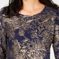 Blusa Jacquard Feminina JM Collection Azul Tamanho XS