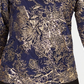 Blusa Jacquard Feminina JM Collection Azul Tamanho XS