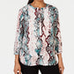 Blusa feminina JM Collection com meia carcela, verde, tamanho grande