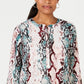Blusa feminina JM Collection com meia carcela, verde, tamanho grande