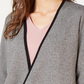 Cardigan Alfani Feminino Petite Drape-Front Cinza Tamanho Petite X-Large
