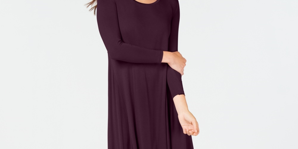 Vestido rodado feminino Style &amp; Co, roxo, tamanho médio