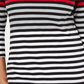 Karen Scott Top Listrado Feminino Petite Colorblocked Vermelho Brilhante Tamanho PS