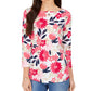 Blusa feminina com estampa floral Charter Club vermelha, tamanho X-S