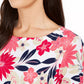 Blusa feminina com estampa floral Charter Club vermelha, tamanho X-S