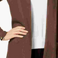 Cardigan feminino JM Collection com frente aberta, marrom, tamanho XX-G